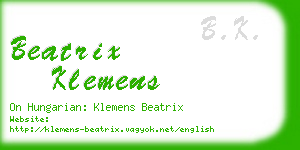 beatrix klemens business card
